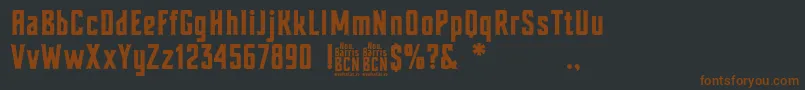Подробнее о шрифте Nou Barris Bcn Шрифт Nou Barris Bcn – коричневые шрифты на чёрном фоне