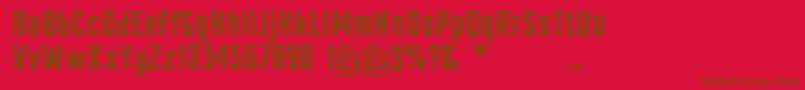 Nou Barris Bcn Font – Brown Fonts on Red Background