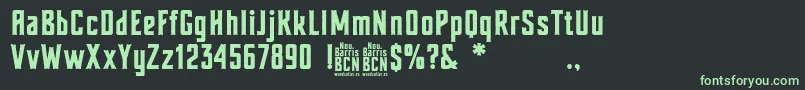Nou Barris Bcn Font – Green Fonts on Black Background