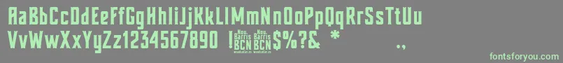 Nou Barris Bcn-Schriftart – Grüne Schriften auf grauem Hintergrund