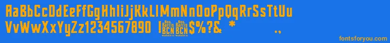 Nou Barris Bcn Font – Orange Fonts on Blue Background
