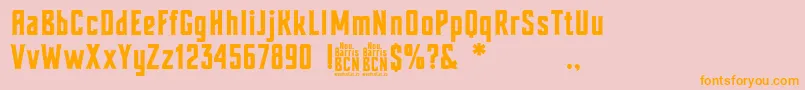 Шрифт Nou Barris Bcn – оранжевые шрифты на розовом фоне
