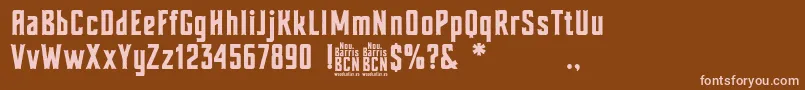 Шрифт Nou Barris Bcn – розовые шрифты на коричневом фоне