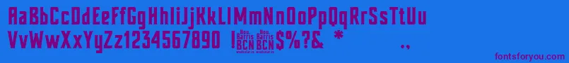 Nou Barris Bcn Font – Purple Fonts on Blue Background