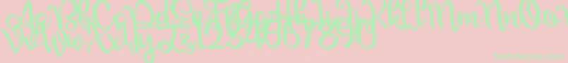 Nour Manise Font – Green Fonts on Pink Background