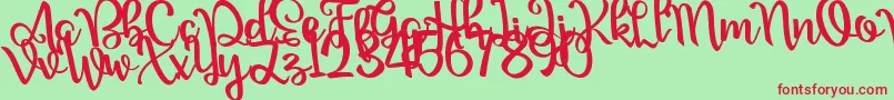 Nour Manise Font – Red Fonts on Green Background