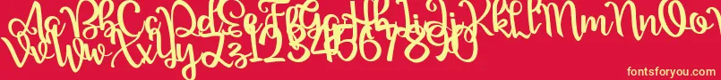 Шрифт Nour Manise – жёлтые шрифты на красном фоне
