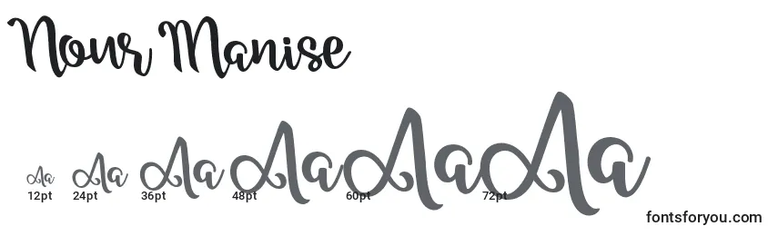 Nour Manise Font Sizes