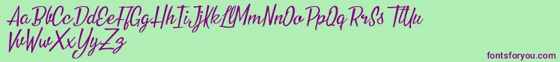 Nouvelle Vague Personal Use Font – Purple Fonts on Green Background