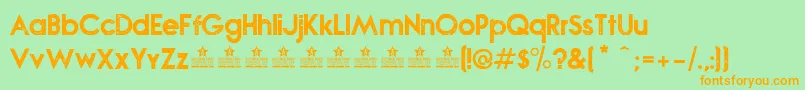 NOVA  STAMP PERSONAL USE Font – Orange Fonts on Green Background