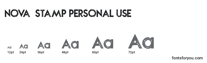 NOVA  STAMP PERSONAL USE Font Sizes