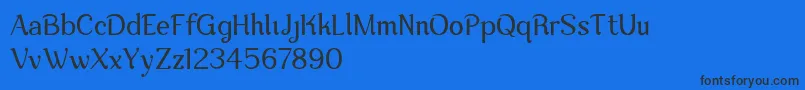 フォントNova Classic Personal Use Only Regular – 黒い文字の青い背景