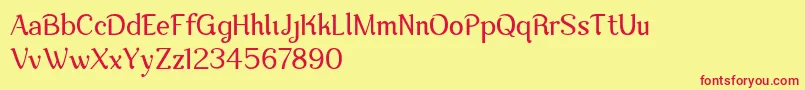 フォントNova Classic Personal Use Only Regular – 赤い文字の黄色い背景