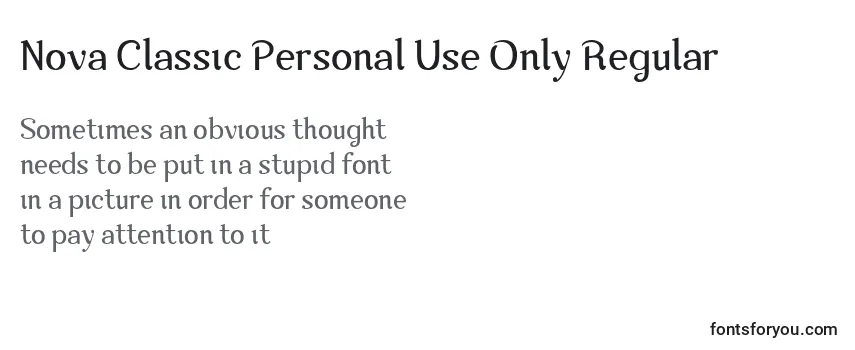 Шрифт Nova Classic Personal Use Only Regular