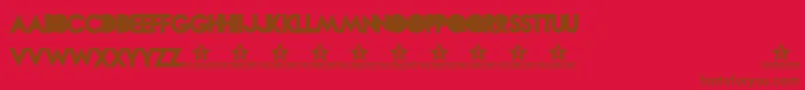 フォントNOVASOLID TRIAL    – 赤い背景に茶色の文字