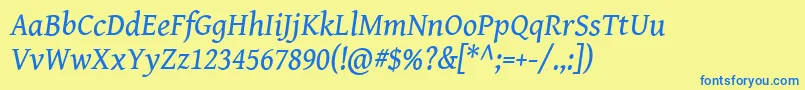 Genbkbasi Font – Blue Fonts on Yellow Background