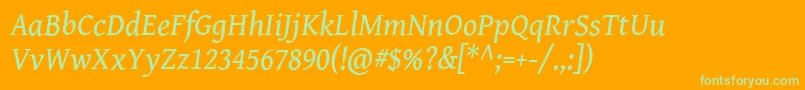 Genbkbasi Font – Green Fonts on Orange Background