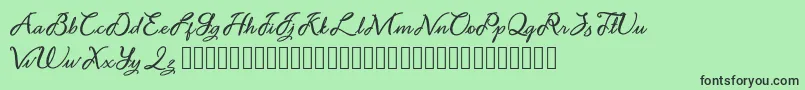 フォントNoviyani Demo – 緑の背景に黒い文字