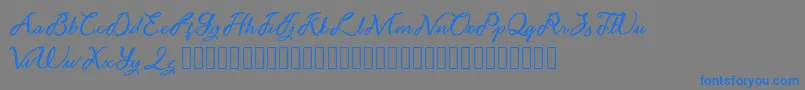 Noviyani Demo-Schriftart – Blaue Schriften auf grauem Hintergrund