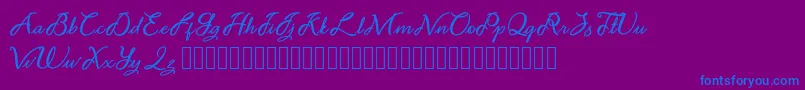 Noviyani Demo-fontti – siniset fontit violetilla taustalla