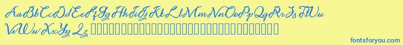 Noviyani Demo Font – Blue Fonts on Yellow Background