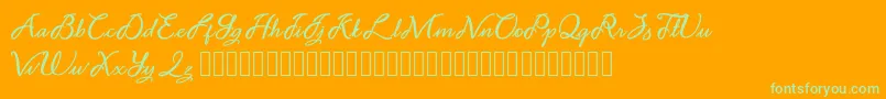 Noviyani Demo Font – Green Fonts on Orange Background