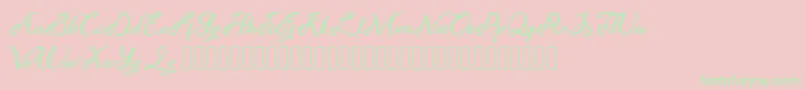 Noviyani Demo Font – Green Fonts on Pink Background