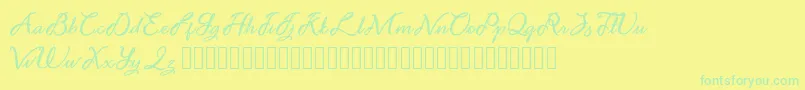 Noviyani Demo-Schriftart – Grüne Schriften auf gelbem Hintergrund
