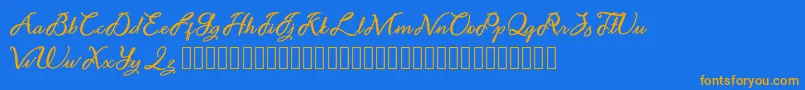 Fonte Noviyani Demo – fontes laranjas em um fundo azul