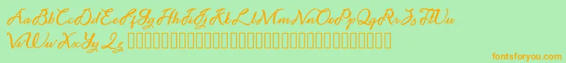 Noviyani Demo Font – Orange Fonts on Green Background