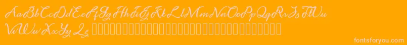 フォントNoviyani Demo – オレンジの背景にピンクのフォント