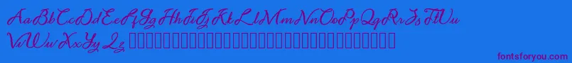 フォントNoviyani Demo – 紫色のフォント、青い背景
