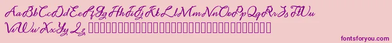Noviyani Demo Font – Purple Fonts on Pink Background