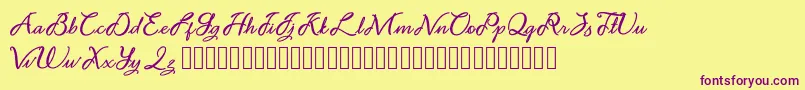 Noviyani Demo Font – Purple Fonts on Yellow Background