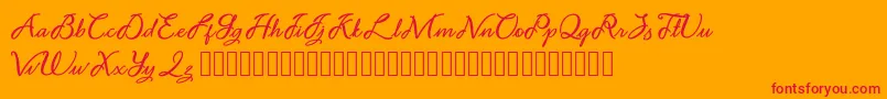 フォントNoviyani Demo – オレンジの背景に赤い文字