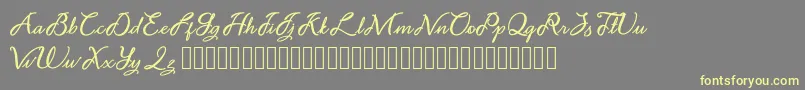 Noviyani Demo-Schriftart – Gelbe Schriften auf grauem Hintergrund