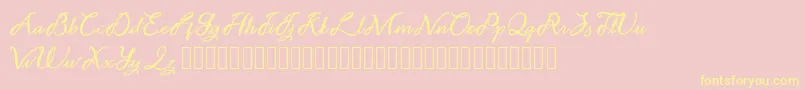フォントNoviyani Demo – 黄色のフォント、ピンクの背景