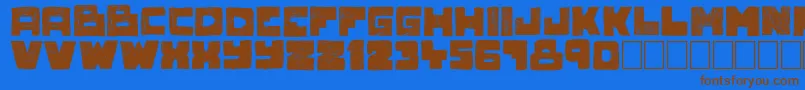 Novlang Font – Brown Fonts on Blue Background