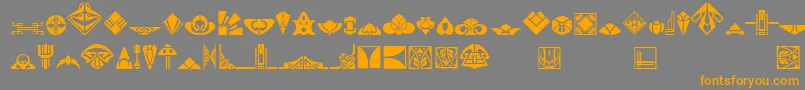 フォントNovo Deco Ornaments – オレンジの文字は灰色の背景にあります。
