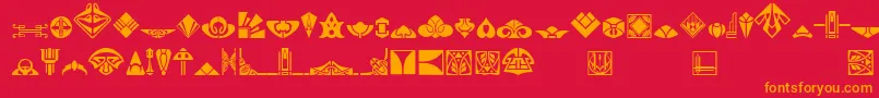 Novo Deco Ornaments Font – Orange Fonts on Red Background