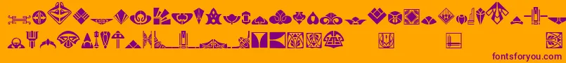 Novo Deco Ornaments Font – Purple Fonts on Orange Background