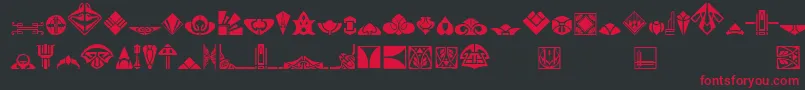 Novo Deco Ornaments Font – Red Fonts on Black Background
