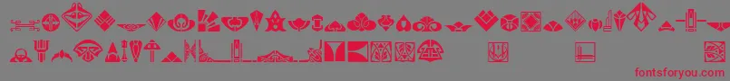 Novo Deco Ornaments Font – Red Fonts on Gray Background