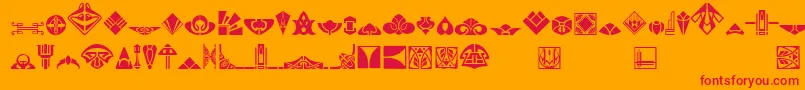 Novo Deco Ornaments Font – Red Fonts on Orange Background