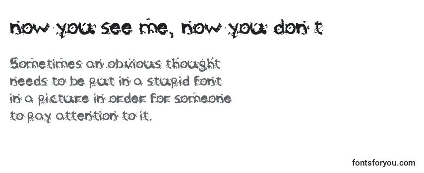 Schriftart Now you see me, now you don t