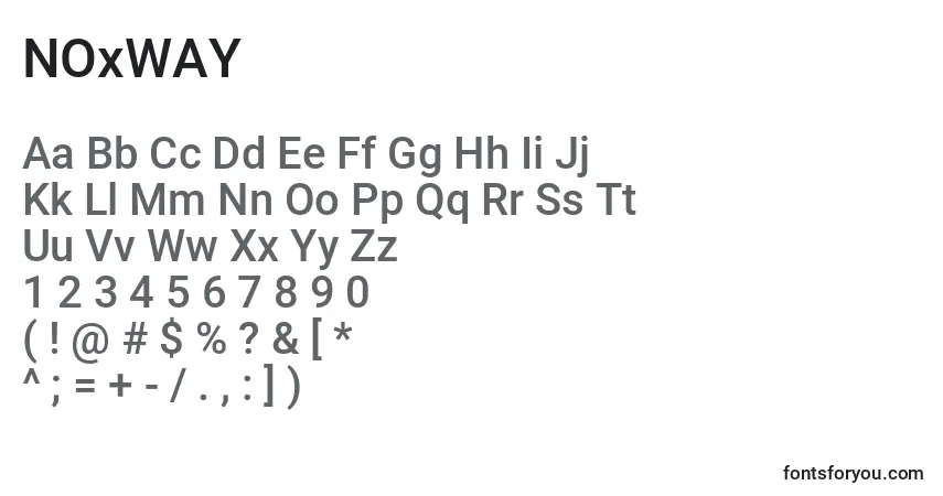 Schriftart NOxWAY (135799) – Alphabet, Zahlen, spezielle Symbole