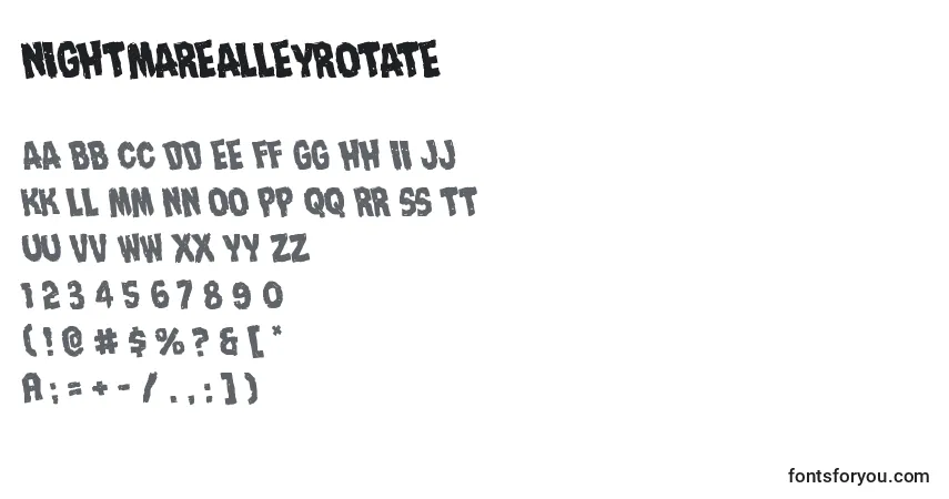 Nightmarealleyrotate Font – alphabet, numbers, special characters