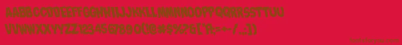 Fonte Nightmarealleyrotate – fontes marrons em um fundo vermelho