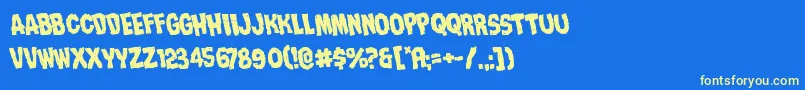 Nightmarealleyrotate-fontti – keltaiset fontit sinisellä taustalla