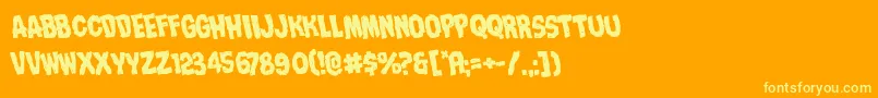 フォントNightmarealleyrotate – オレンジの背景に黄色の文字